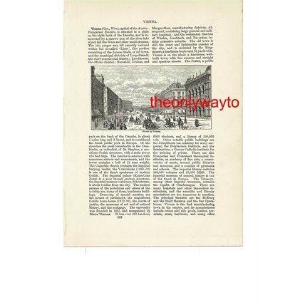 Street In Vienna, Austria, Small Book Illustration (Print), 1903