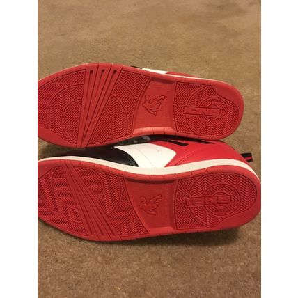 AND1 Youth Boys Red White Black Athletic Shoes Sneakers High-Top Size 6