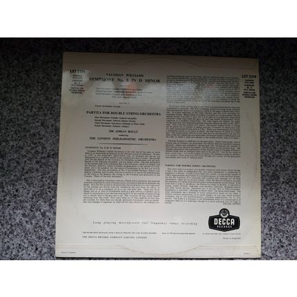 Ralph Vaughan Williams – A Pastoral Symphony (LXT2787) 1962 (LP)