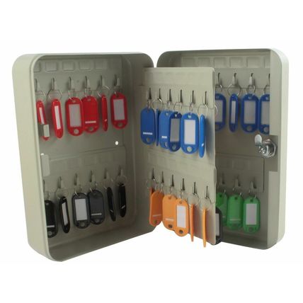 48 HOOK STEEL WALL MOUNTED COMBINATION LOCK KEY CABINET SECURITY SAFE & FOBS