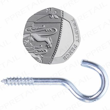 SMALL-LARGE STRONG CUP HOOKS 19/22/25/32/40/50/55mm Silver Zinc Hanging Mug Peg