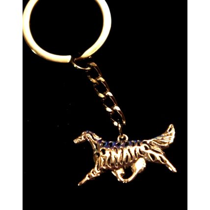 ENGLISH SETTER DOG KEY RING WITH KEY CHAIN & VELVET GIFT BAG