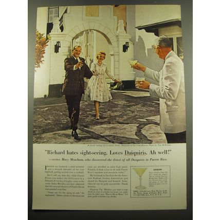 1960 Rums of Puerto Rico Ad - Richard hates sight-seeing, Loves Daiquiris