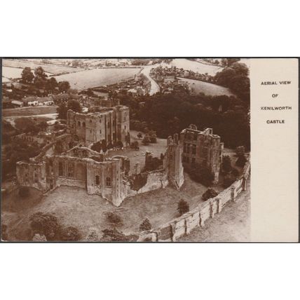 Aerial View of Kenilworth Castle, Warwickshire, c.1920s - Central Aerophoto RPPC