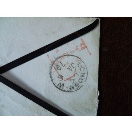 1879 GB QV 1d Red stamp plate no 171 mourning cover Bedford Burlison & Grylls