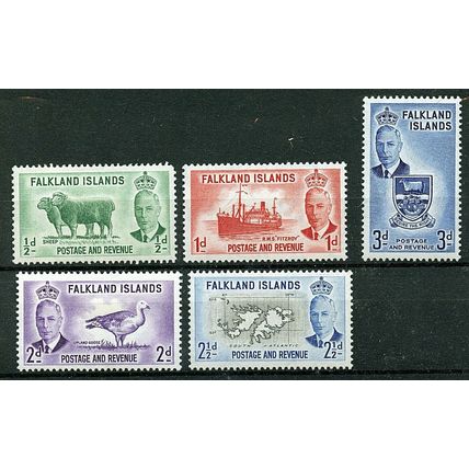 Falkland Islands KGVI 1952 sg172/6, 178- MH