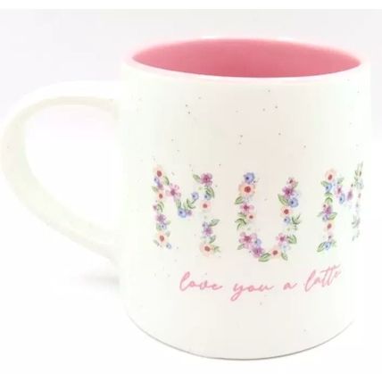 Mum Mug Love You a Latte Ceramic Floral & Pink Inside 9 CM Mothers Day Tableware