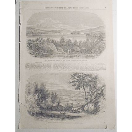 1854 Lake George From Top of Fort George Caldwell Village + Bedford Township PA