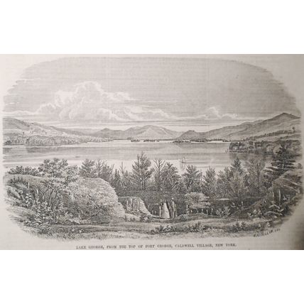 1854 Lake George From Top of Fort George Caldwell Village + Bedford Township PA