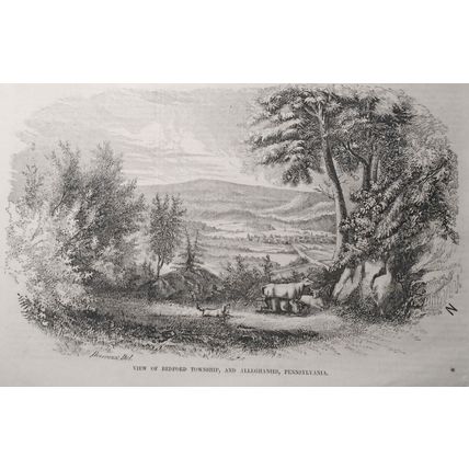 1854 Lake George From Top of Fort George Caldwell Village + Bedford Township PA