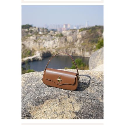Genuine Leather Women Top Handle Shoulder Purses and Handbags Brown