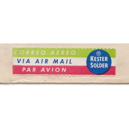AIR MAIL etiquette on cover - Kester Solder - Romania - 1972