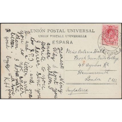 Salon de San Juan y Monumento a Ruis y Taulet, Barcelona, 1911 - Tarjeta Postal