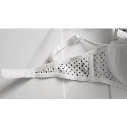 Polka Dot Satin Underwired Bra White Black Red Set 34C Small