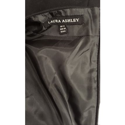Laura Ashley Black Wool Shift Dress 12 UK