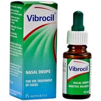9 PACK Vibrocil Nasal Drops x15 ml GlaxoSmithKline