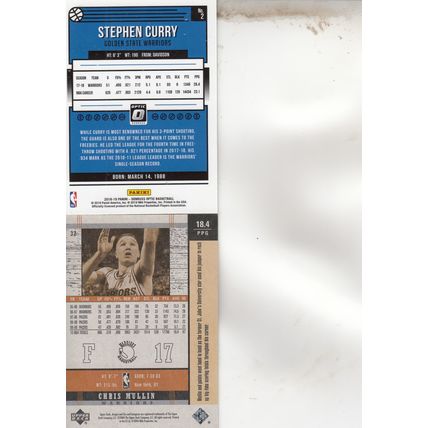 STEPHEN CURRY & CHRIS MULLIN AUTO 2019/04 GOLDEN STATE WARRIORS WORLD CHAMPIONS