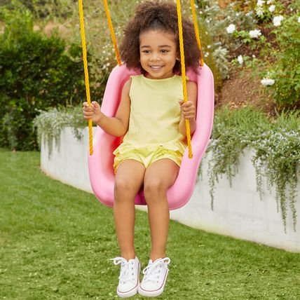 Little Tikes Snug 'N Secure Pink Swing with Adjustable Straps, 2-In-1 for Baby a