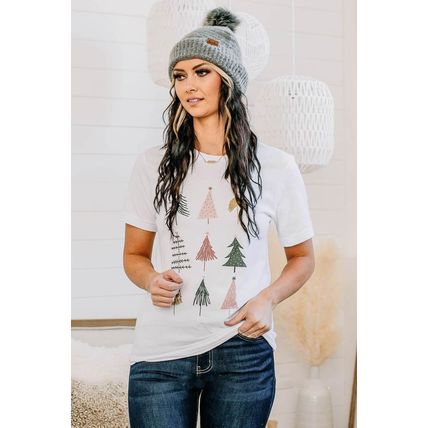 White Christmas Tree Graphic Tee