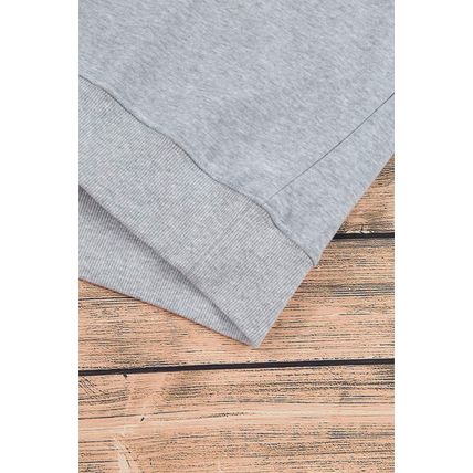 Light Grey Plain Drop Shoulder Crewneck Pullover Sweatshirt