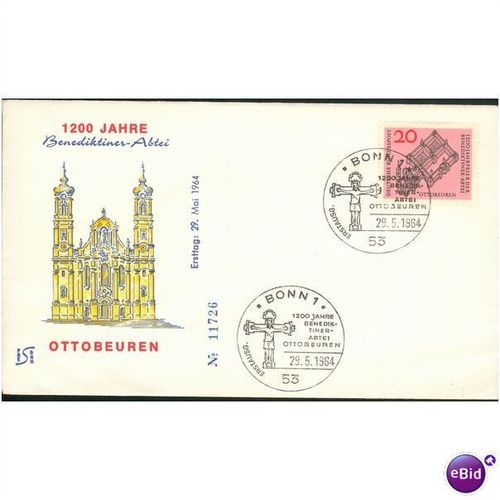 Germany FDC 1964 - SG 1341 - 1200 Jahr Benediktines Abtei