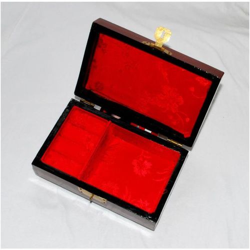 Jewellery box Vintage Oriental Lacquered Wood Carved Bird Scene 2021