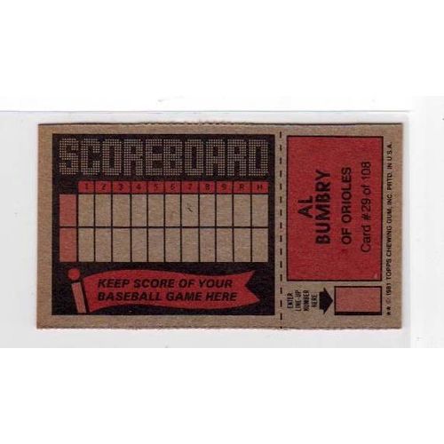 1981 Topps Scratch-Off Al Bumbry #29 baseball card –Scratchoffs-Orioles