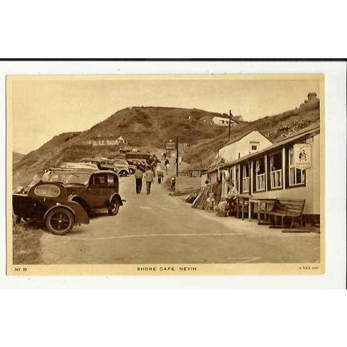 Wales NEVIN Shore Cafe Postcard by Tuck (NV 20)