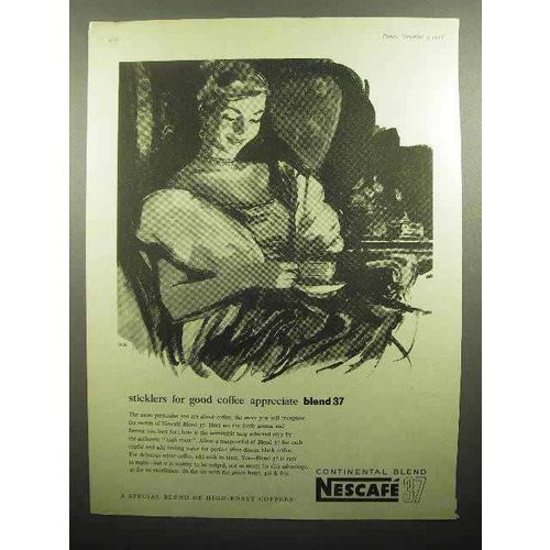 1958 Nescafe Continental Blend 37 Coffee Ad - Sticklers Appreciate