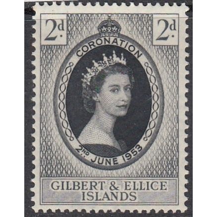 Gilbert & Ellice, 1953 ERII Coronation, SG 63 (Scott #60,), mint hinged