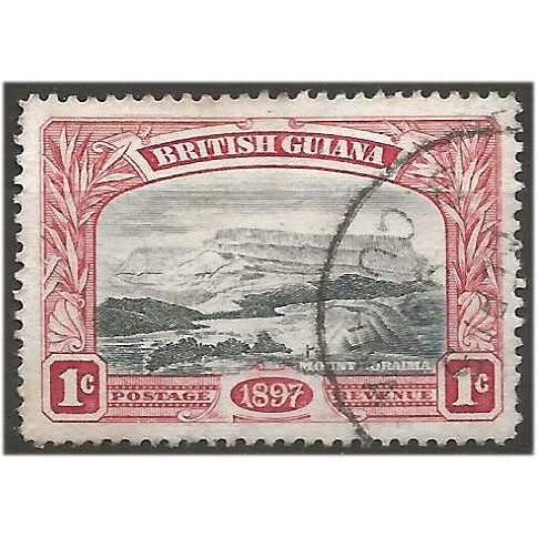 British Guiana 1898 SG216 1c Blue-Black & Carmine-Red Fine Used . ..
