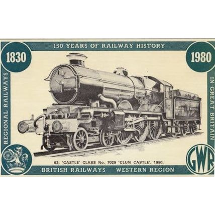 Castle Class 7029 Glun Train British Railways GER Western Postcard