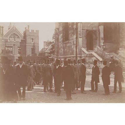 Eton College House Masters Checking Absense Student Windsor Real Photo Postcard