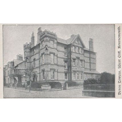 Bournemouth Dorset Devon Towers Hotel Antique Postcard