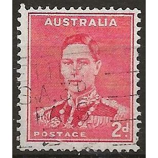 Australia 1838 SG184w 2d Scarlet Wmk INVERTED Good Used .