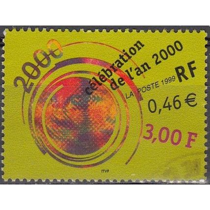 France 1999 Michel 3401 O Cote (2008) 1.00 € Célébration l'an 2000 Cachet rond