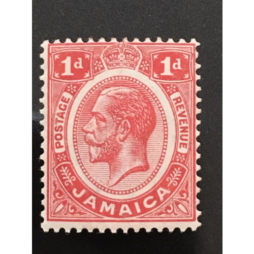 Jamaica KGV 1916 1d Scarlet Mounted Mint MM SG 58a postage stamp king george