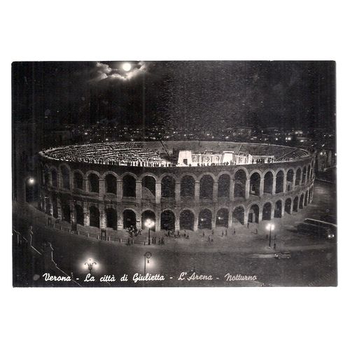 ARENA, GIULIETTA'S TOWN, VERONA , ITALY used vintage postcard c.1963 #
