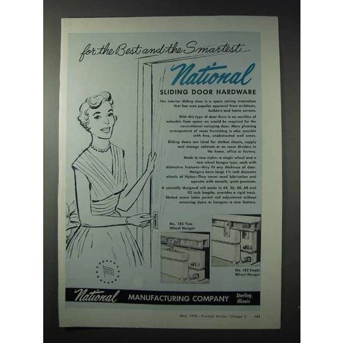 1958 National Sliding Door Hardware Ad - For The Best