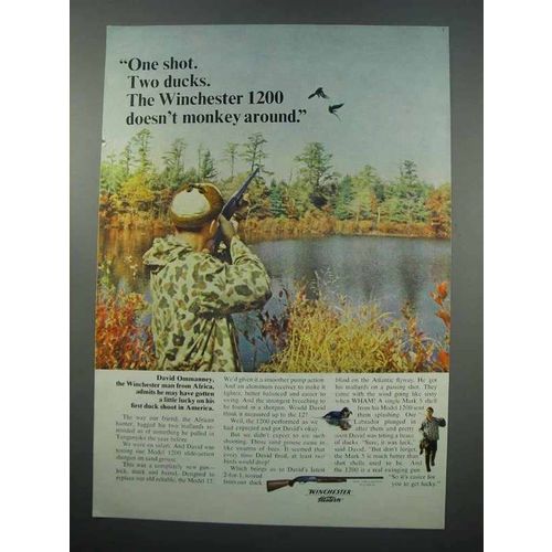 1965 Winchester Model 1200 Shotgun Ad - One Shot