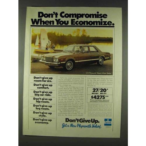 1978 Plymouth Volere 4-Door Sedan Ad - Don't Compromise