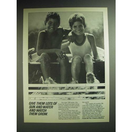 1985 The Fresh Air Fund Ad - Give them lots of sun and water and watch them grow