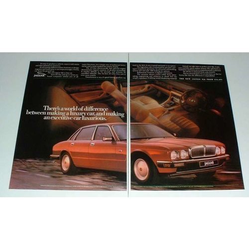 1986 2-page Jaguar XJ6 Car Ad - Executive Car!