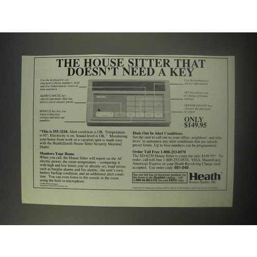 1990 Heath SD-6230 House Sitter Ad - The House Sitter that doesn't need a key