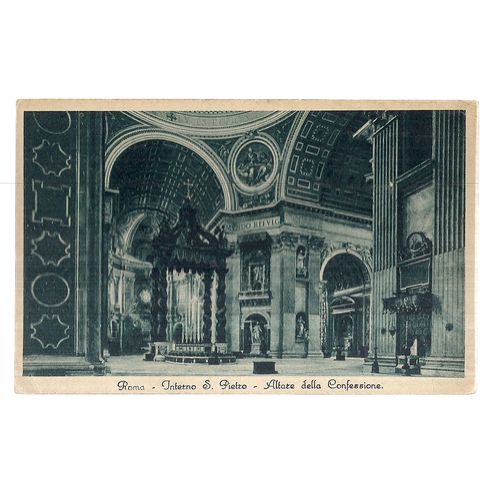 INTERNO, S. PIETRO, ROMA, ITALY unused vintage postcard Rome =