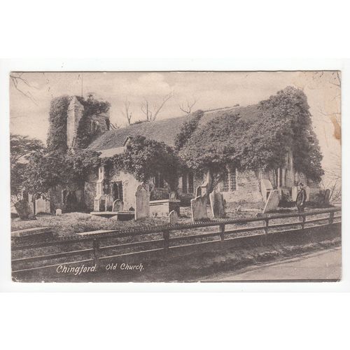 Old Church Chingford Postcard 1904 Essex