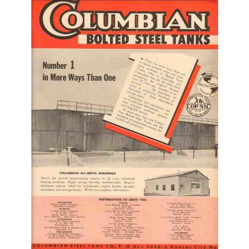 COLUMBIAN STEEL TANK COMPANY 1953 Number one more ways oil vintage ad
