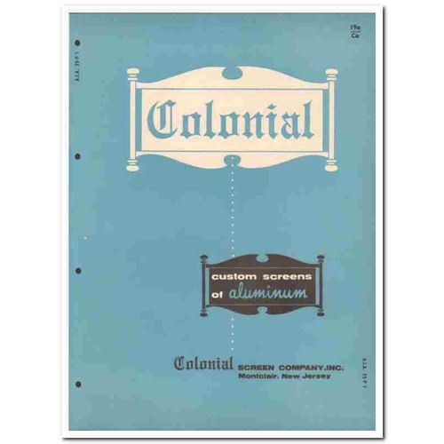 COLONIAL SCREEN COMPANY 1958 custom extruded aluminum vintage catalog