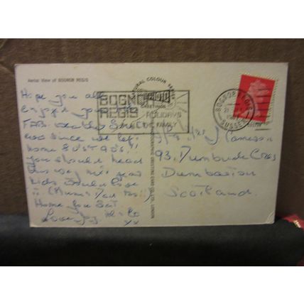 BOGNOR REGIS from the AIR, SUSSEX used vintage postcard 1969 pm =