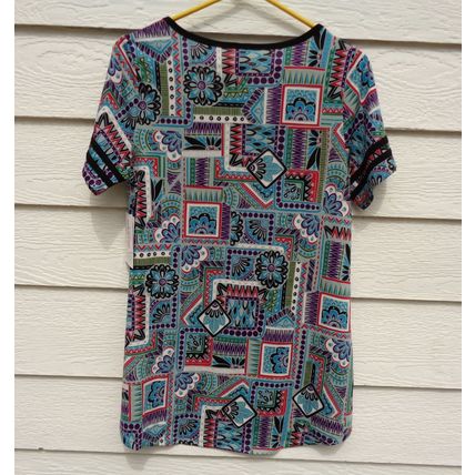 Lularoe Classic T Gray Blue Black Tee Top Small NWT 34 Chest A-Line 006